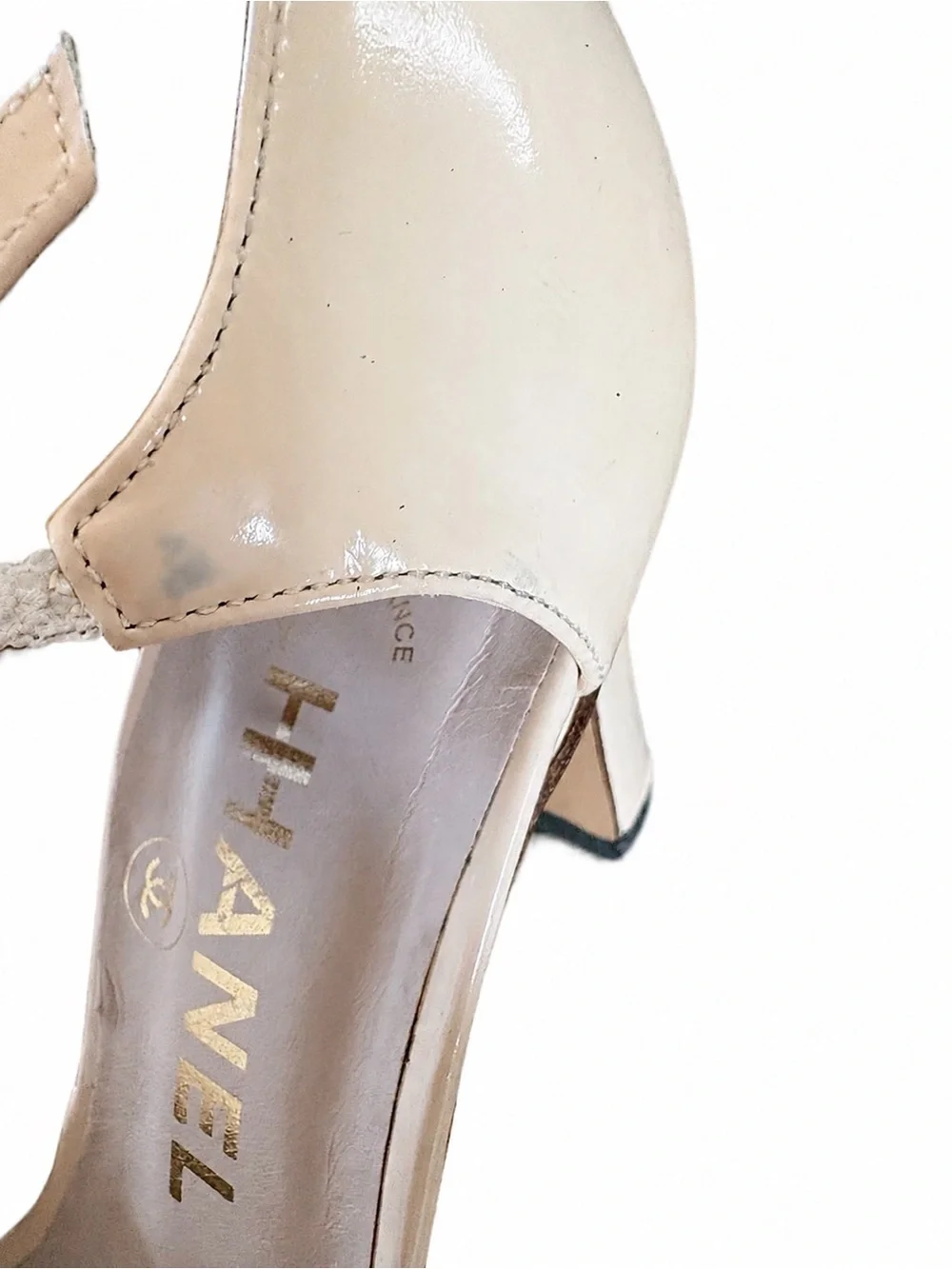 Vintage CHANEL Y2K Leather Mary Jane Heels